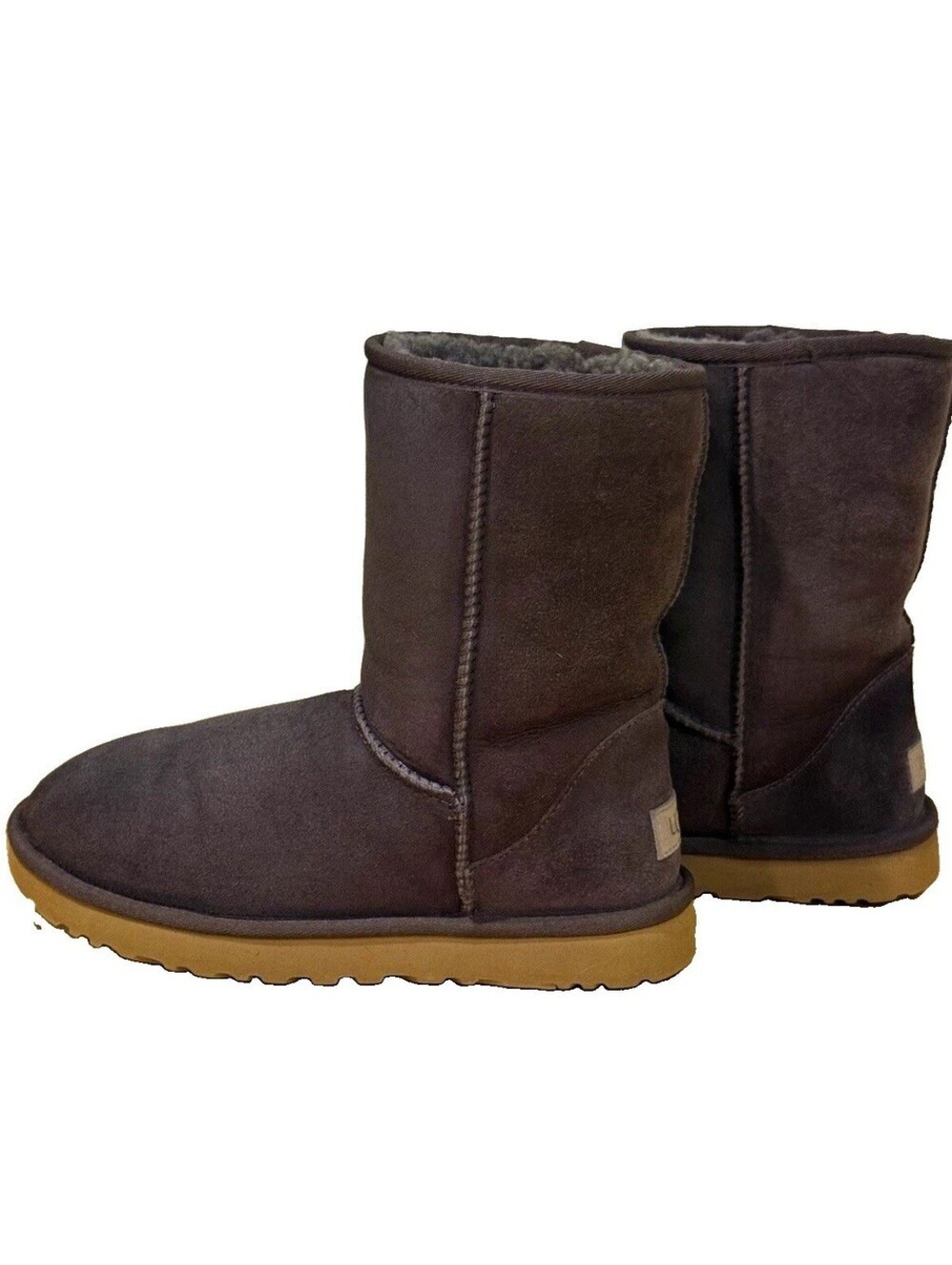 UGG Women’s Size 8 Grey Suede Sheepskin Mid Calf Boots EU 39